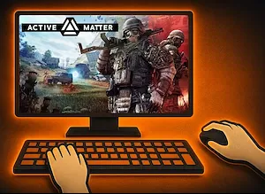 Gameplay Presentation section showing Active Matter FPS PC game on YouTube video cover art